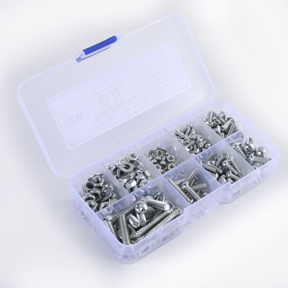 VKVL M3 M4 M5 Screws Nuts and Flat Washers Assortment Kit-7 Types