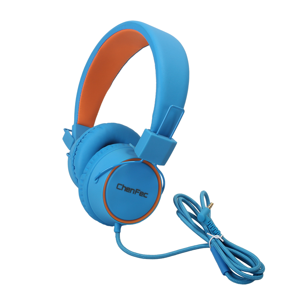 Chenfec Wired headphones, blue headphones for children and adults, available for both men and women,Fits all 3.5mm Jack ﻿