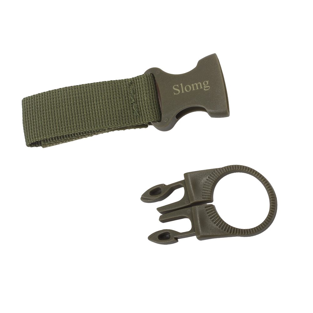 Slomg Portable Plastic Nylon Webbing Strap Water Bottle Ring Holder Hanging Buckle Clip for Outdoor Camping Hiking Mountaineering