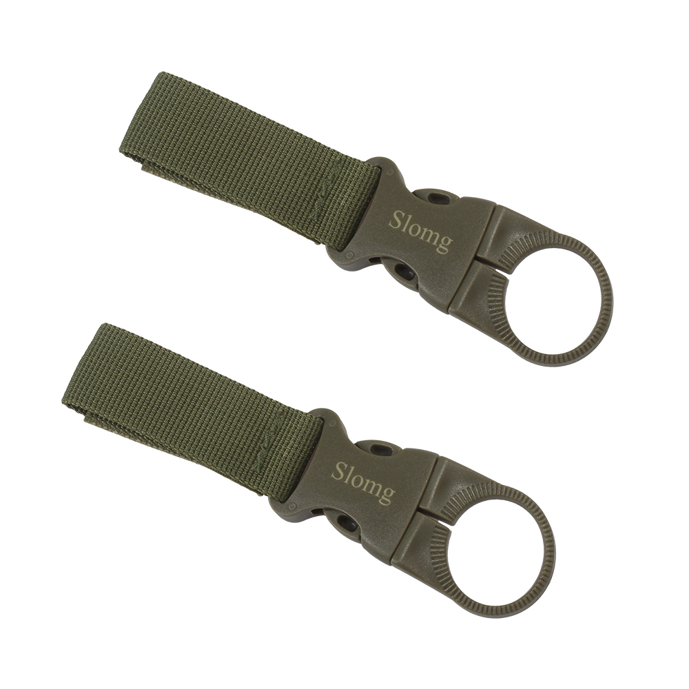 Slomg Portable Plastic Nylon Webbing Strap Water Bottle Ring Holder Hanging Buckle Clip for Outdoor Camping Hiking Mountaineering