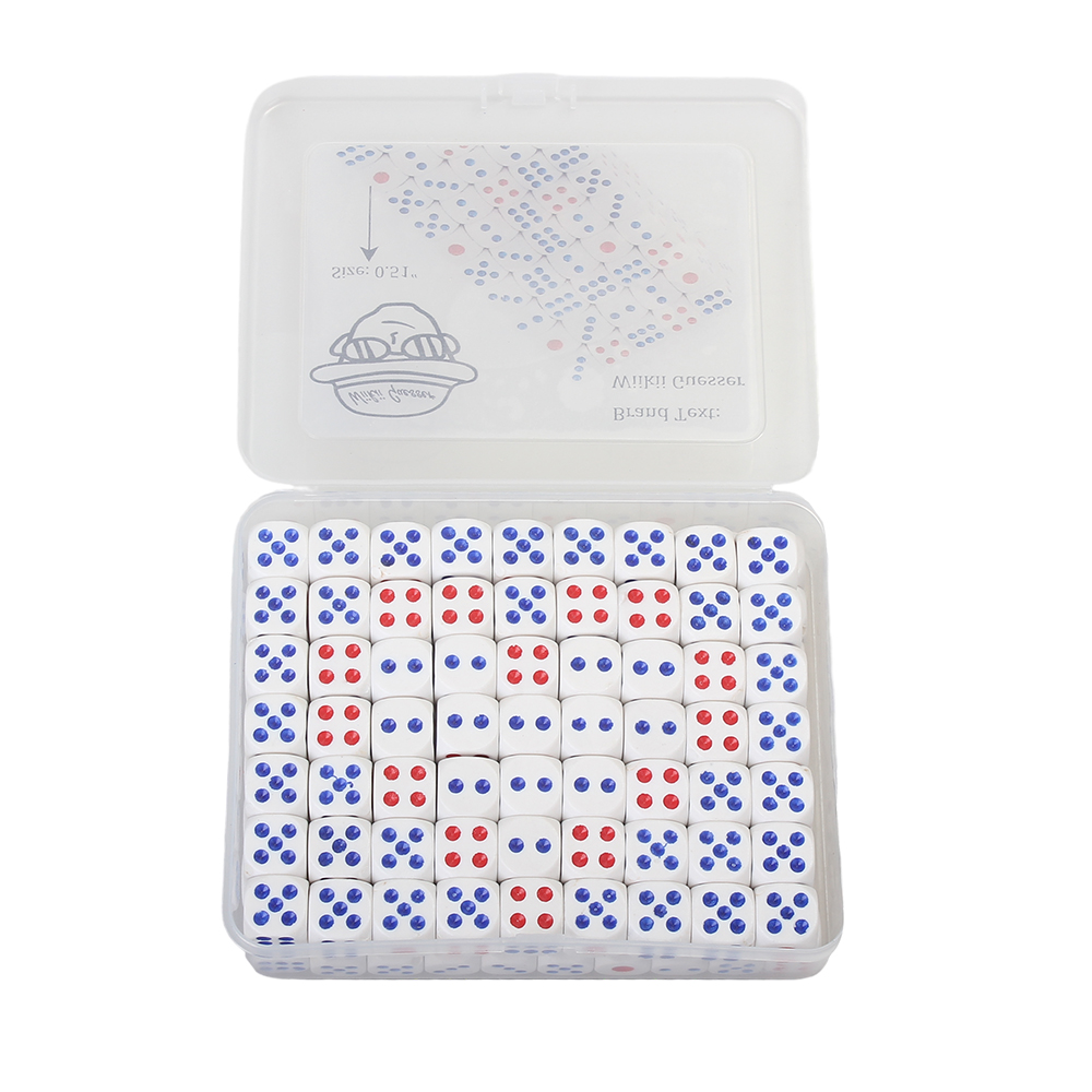 Wiikii Guesser White Dice,126 Pieces Premium Rounded Colorful Dice With Transparent box,Suitablefor Classroom Teaching, Board Games, and Dices Game.