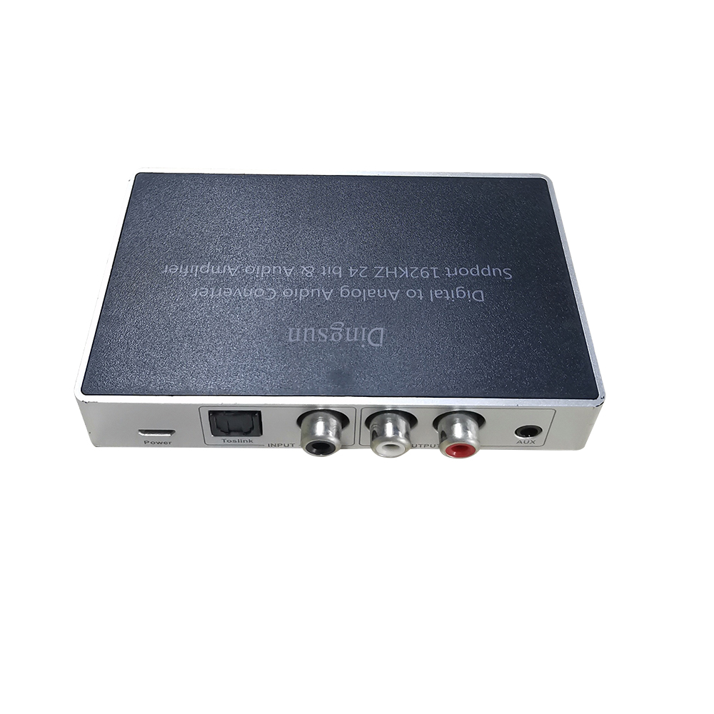 Dingsun Digital to Analog Audio Converter Optical to Analog Converter with IR Remote, DAC Converter Support 192KHz/24bit Compatible with DVD, PS, Plasma, Blu-ray, Home Cinema Systems etc.(Silver)