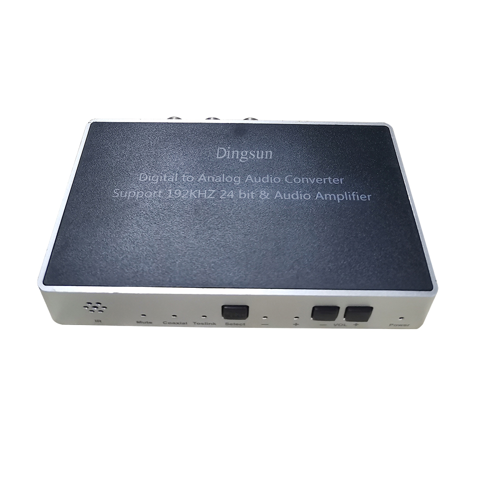 Dingsun Digital to Analog Audio Converter Optical to Analog Converter with IR Remote, DAC Converter Support 192KHz/24bit Compatible with DVD, PS, Plasma, Blu-ray, Home Cinema Systems etc.(Silver)