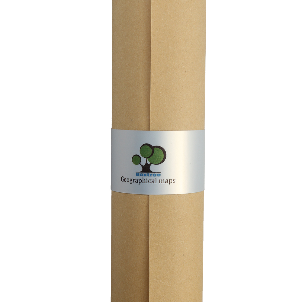 Boxtree Exquisite Kraft paper World Geographical Map - Artful Decor for Home and Office.