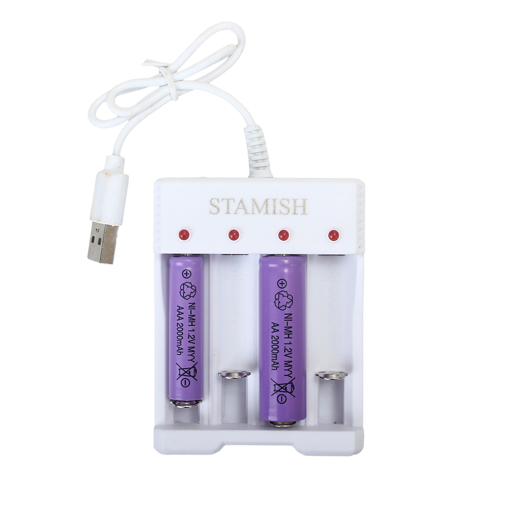 STAMISH Battery Charge Devices,Multi-function 4 Slots Nickel Hydrogen Battery Charger for NI-MH AA AAA Battery