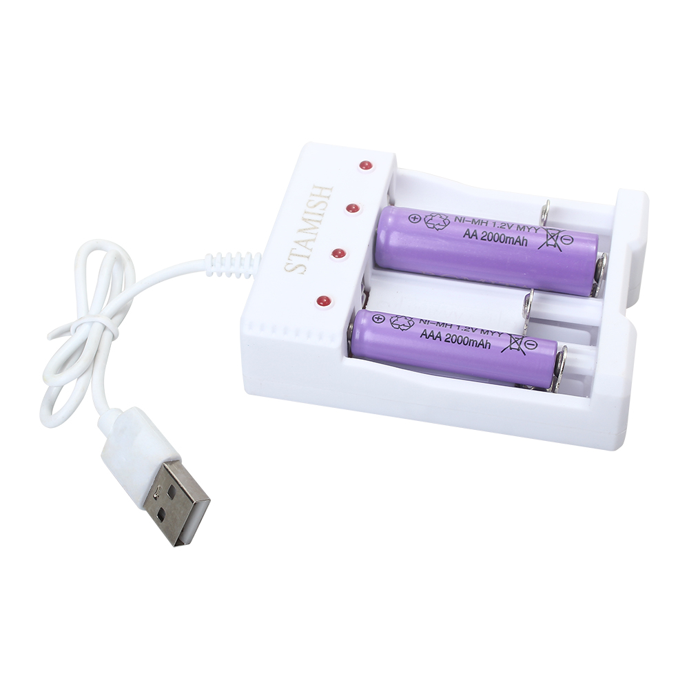 STAMISH Battery Charge Devices,Multi-function 4 Slots Nickel Hydrogen Battery Charger for NI-MH AA AAA Battery