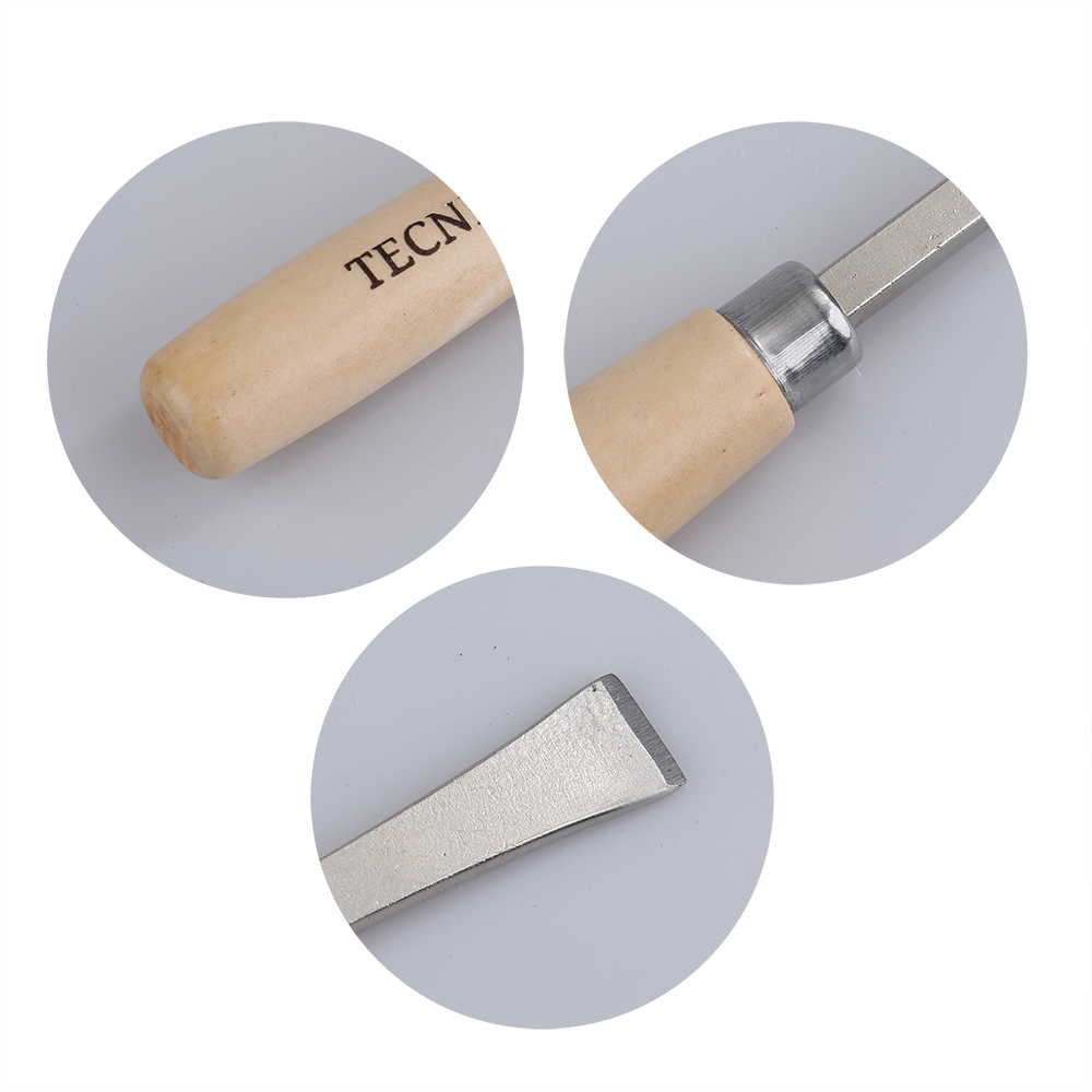 TECNICOR 2PCS High Speed Steel Lathe Chisel Wood Turning Tool With Wood Handle Woodworking Tool - V(1" roughing gouge)