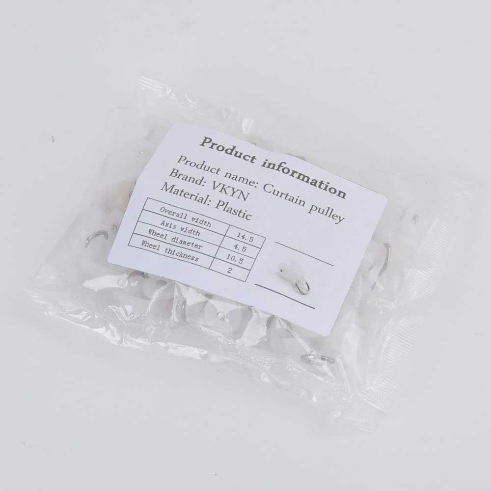 VKYN Curtain Track Rollers Plastic Twin Wheeled Carriers Drapery Rail Sliding Glider for Windows Shower Curtain Tracks 14.5mm Wheel Dia 30 Pcs