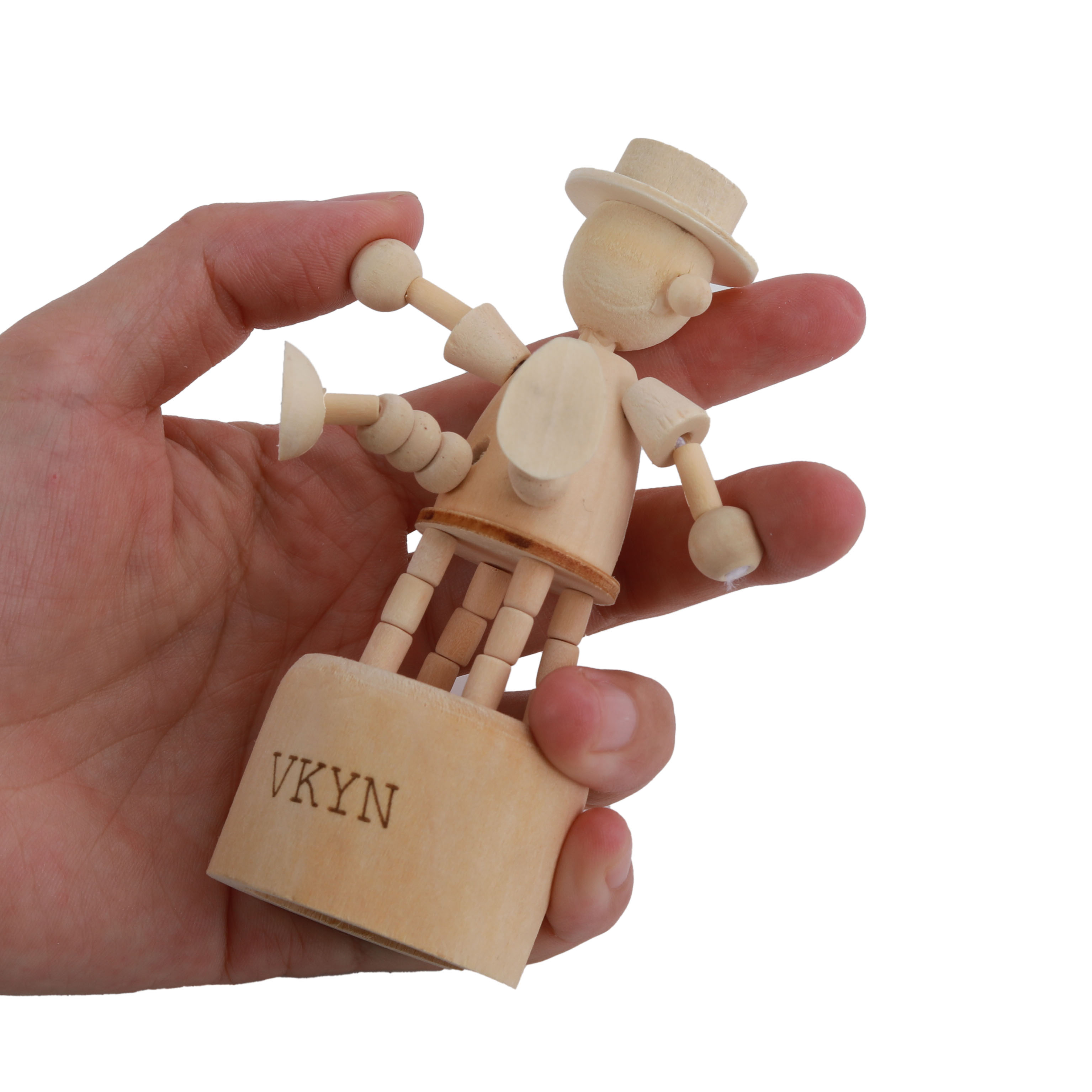 VKYN Wooden Artwork Home Desktop Ornaments, Movable Puppet Giraffe Dog Statue Crafts Toy Gifts,clown