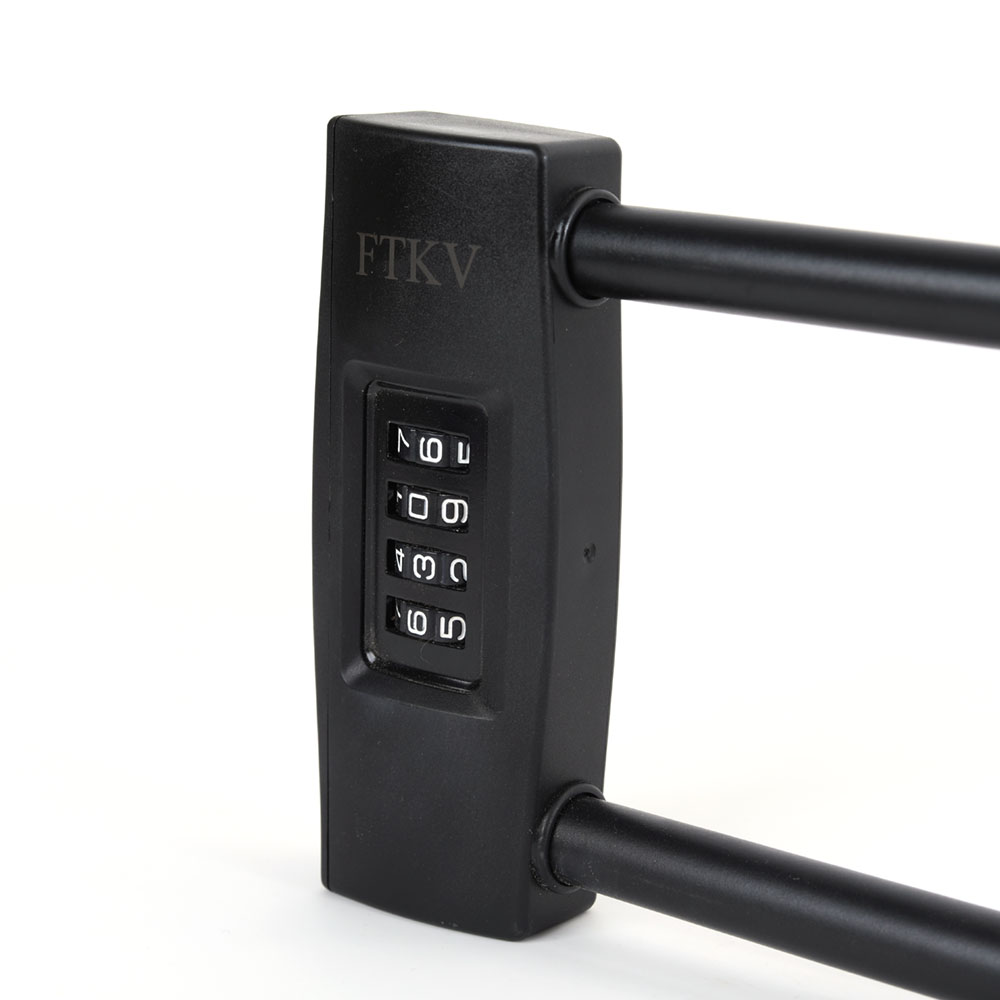 FTKV locks of metal,4 Digit Resettable Combination U Lock/D Lock for Bicycles/Glass Door Lock, 14mm Shackle for Heavy Duty Protection Long Gate Padlock