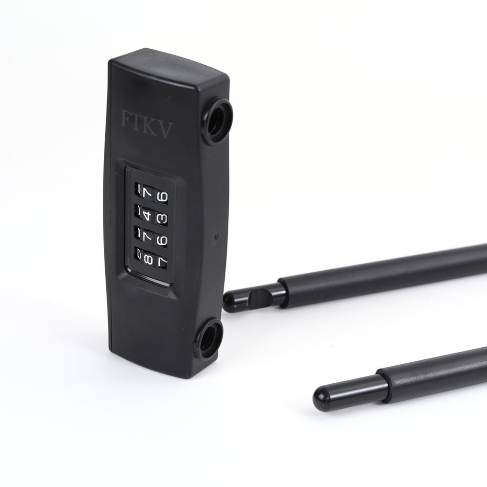 FTKV locks of metal,4 Digit Resettable Combination U Lock/D Lock for Bicycles/Glass Door Lock, 14mm Shackle for Heavy Duty Protection Long Gate Padlock