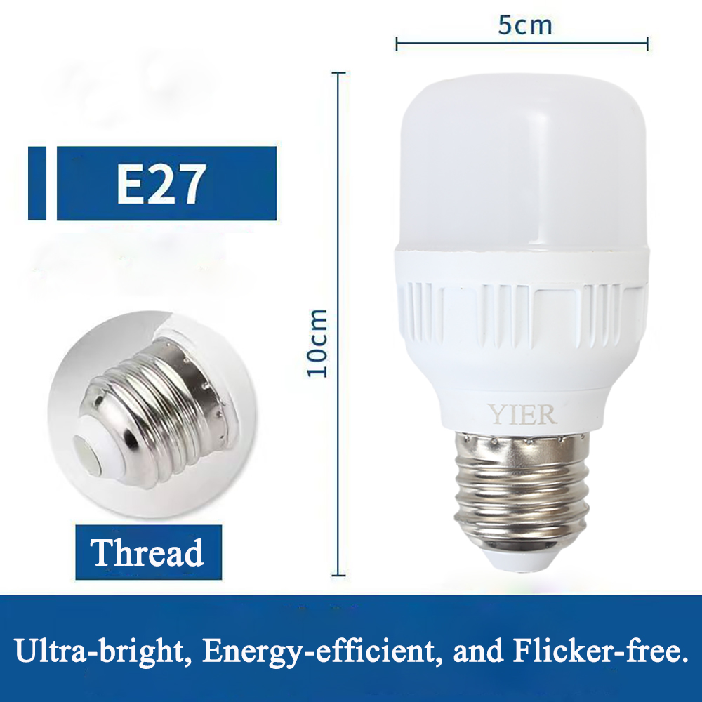 YIER Lamp Bulbs,E27 5W Thread LED Light Bulb Warm White 2700K,5W Equivalent to 40W,2-Pack