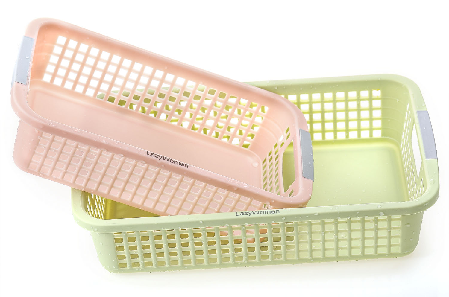 Lazywomen baskets for domestic use,2 pcs Vegetable basket Sundries storage basket plastic storage basket bathroom basket kitchen table organize rectangular snack toy storage box
