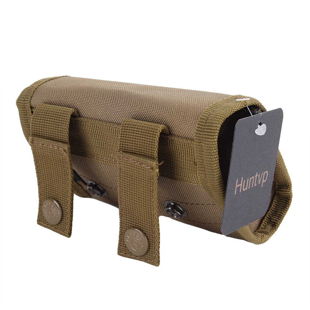 Huntvp Case covers for firearm，Tactical Shotgun Shell Holder Molle Shotshell Holder Buttstock Ammo Bullet Holder Pouch for 12/20 Gauge 10 Rounds for Belt Waistband Magazine Pouch