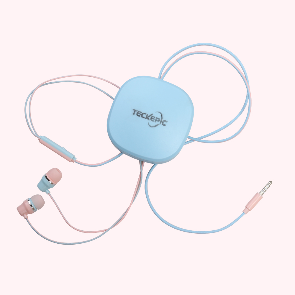 TECKEPIC In-Ear Headphones,Wired Earbuds with Microphone,3.5mm Audio Jack,Suitable for iPad, Laptop, MP3, Android and iOS Phones