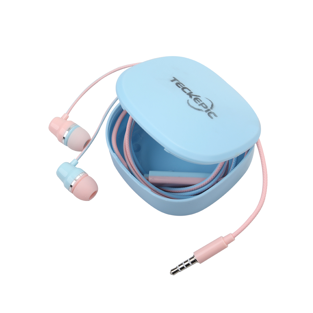 TECKEPIC In-Ear Headphones,Wired Earbuds with Microphone,3.5mm Audio Jack,Suitable for iPad, Laptop, MP3, Android and iOS Phones