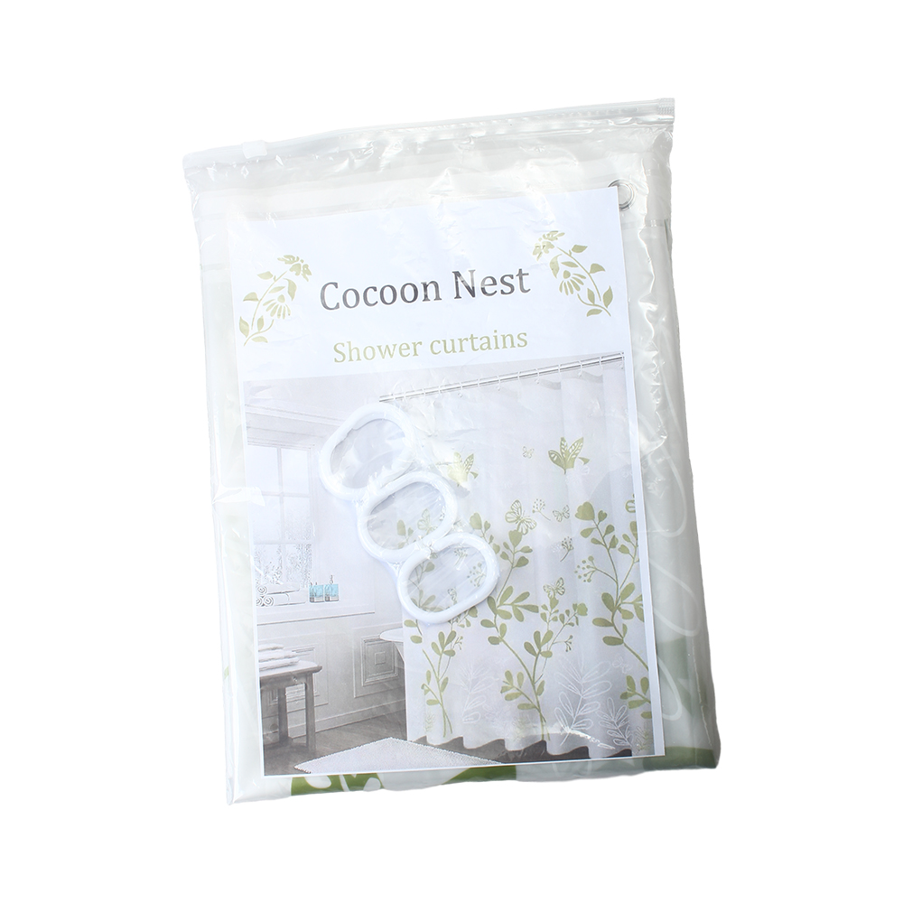 Cocoon Nest Flowers & Butterflies Shower Curtain, Waterproof Shower Curtain With 12 Hooks, Decorative Bathroom Accessories