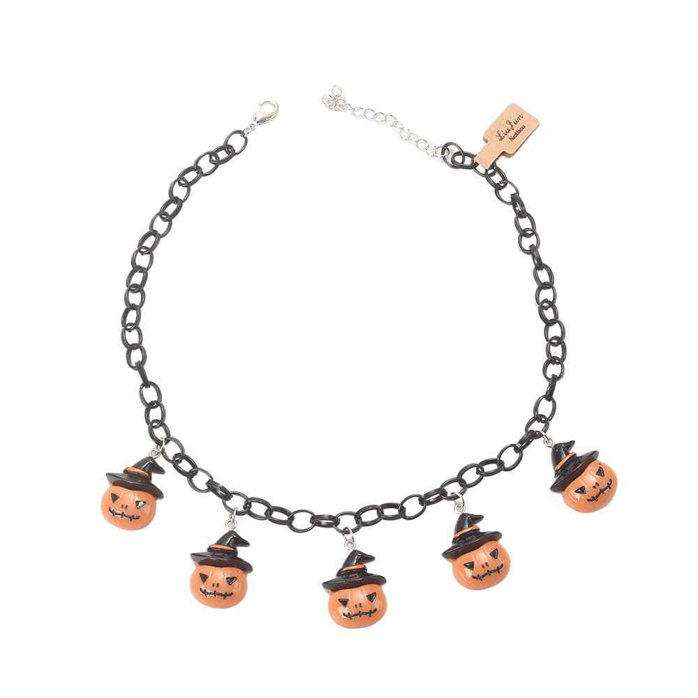 LIU JUN Necklaces,Halloween Creative Pumpkin Ghost Pendant, Collarbone Necklaces For Men And Women LIU JUN Necklaces,Halloween Creative Pumpkin Ghost Pendant, Collarbone Necklaces For Men And Women