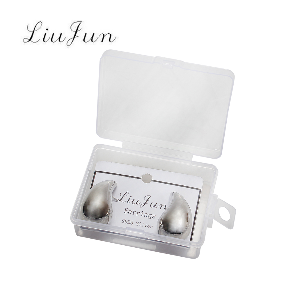 LIU JUN Earrings,Silver Hypoallergenic Earrings,Stainless Steel Glossy Droplet Design Stud Earrings for Women Girls