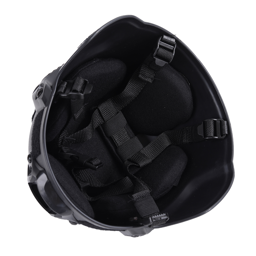 Huntvp Crash helmets，Airsoft Helmet,Paintball Helmet MICH 2001 Action Version Tactical Helmet with NVG Mount and Side Rails（Black)