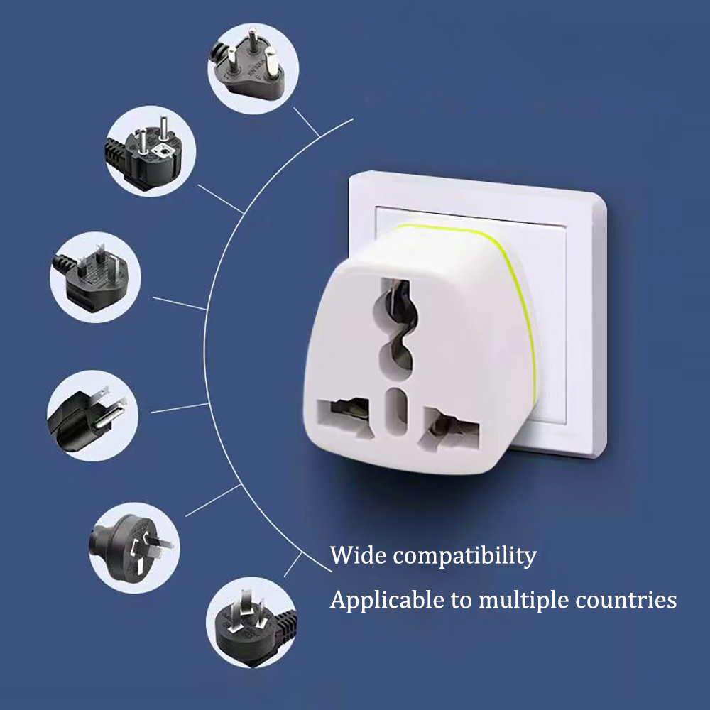 BlueBiu Plug Adapter,Universal USA Plug Adapter 3 Pin EU European AU UK To American US Travel Power Adapter Home Travel Wall Plug