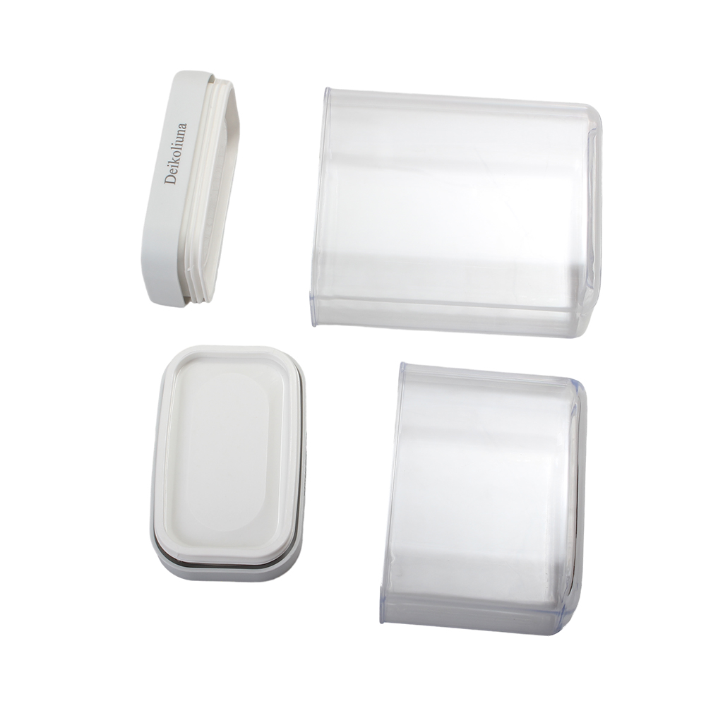 Deikoliuna 3PCS Kitchen Storage Containers, Airtight Food Storage Containers for Cereal, Rice, Flour and Sugar Containers