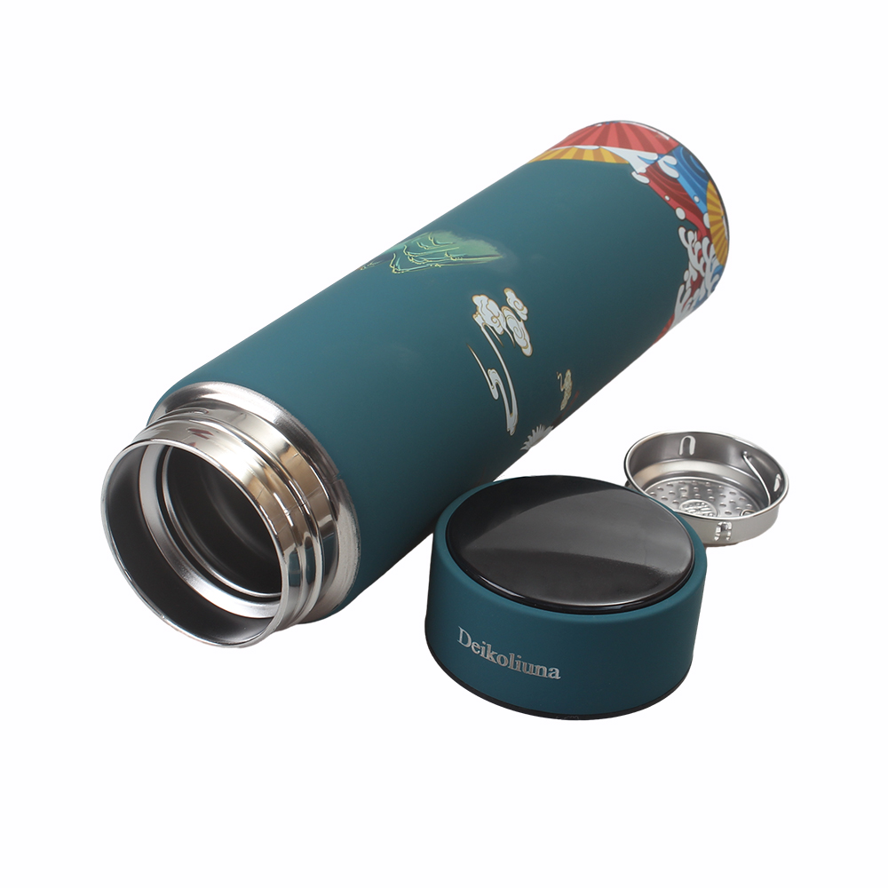 Deikoliuna Style Stainless Steel Insulated mugs 16.9oz, Travel Mug, Smart Water Cup with Digital Temperature Display