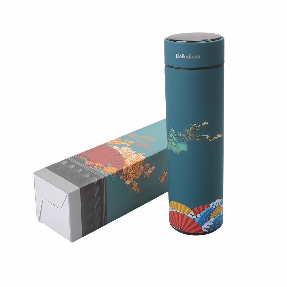 Deikoliuna Style Stainless Steel Insulated mugs 16.9oz, Travel Mug, Smart Water Cup with Digital Temperature Display