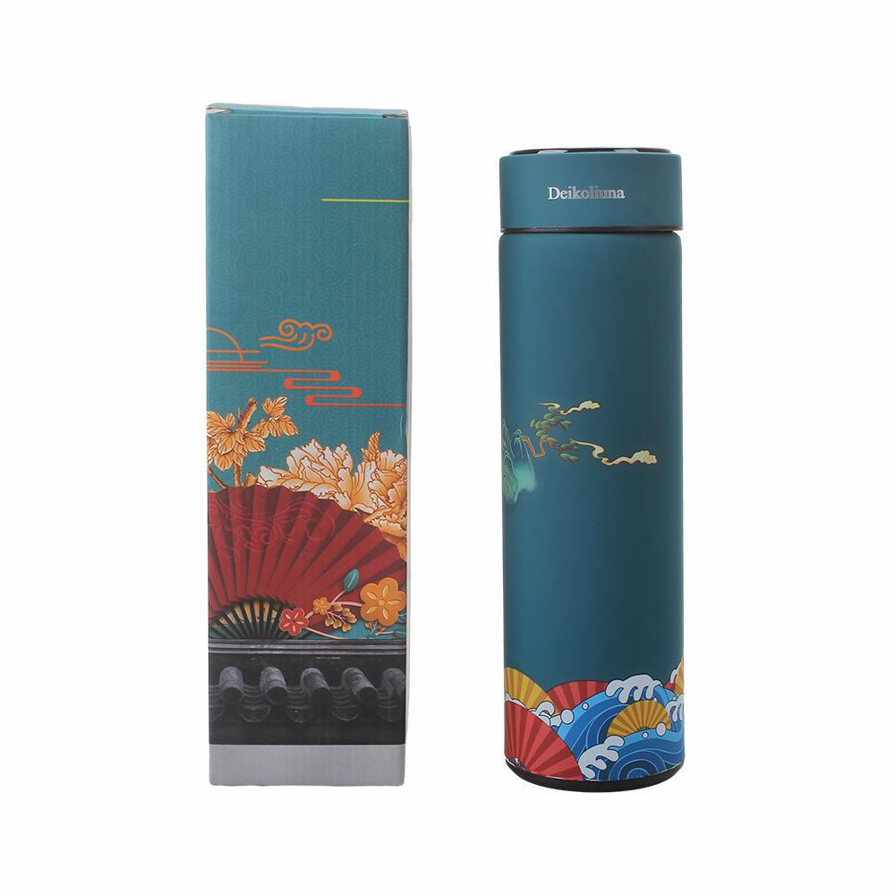 Deikoliuna Style Stainless Steel Insulated mugs 16.9oz, Travel Mug, Smart Water Cup with Digital Temperature Display