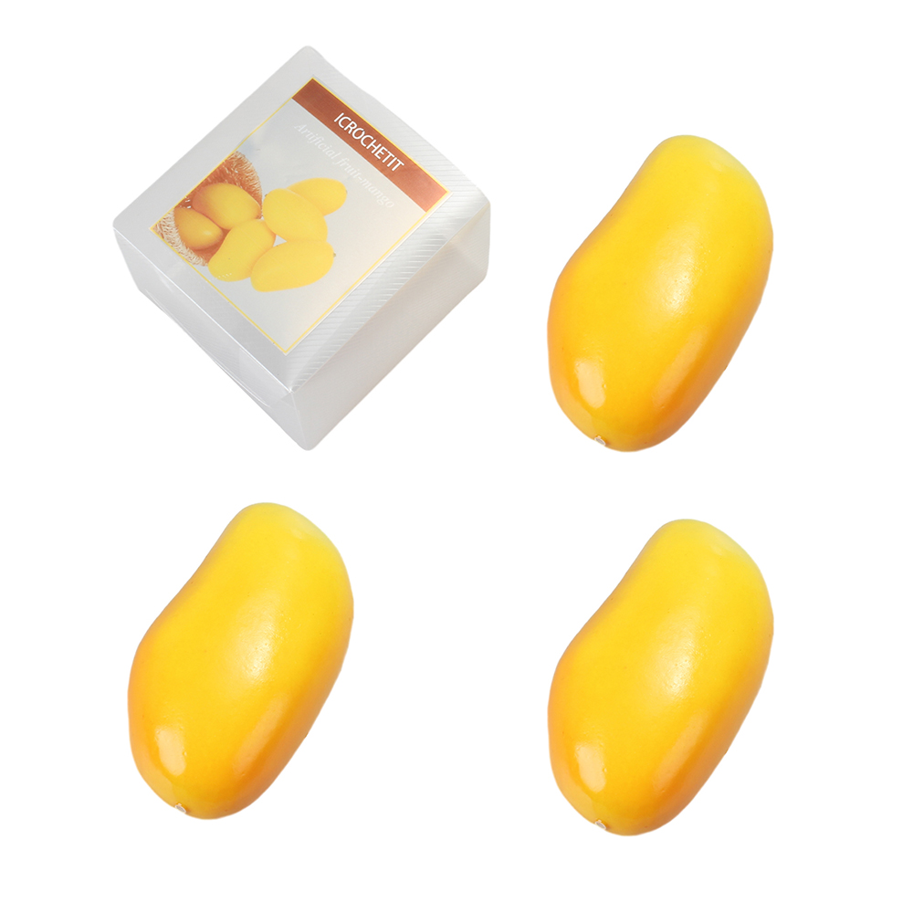 ICROCHETIT Artificial Fruit Simulation Fruit Mango Prop Decoration Desktop Decoration