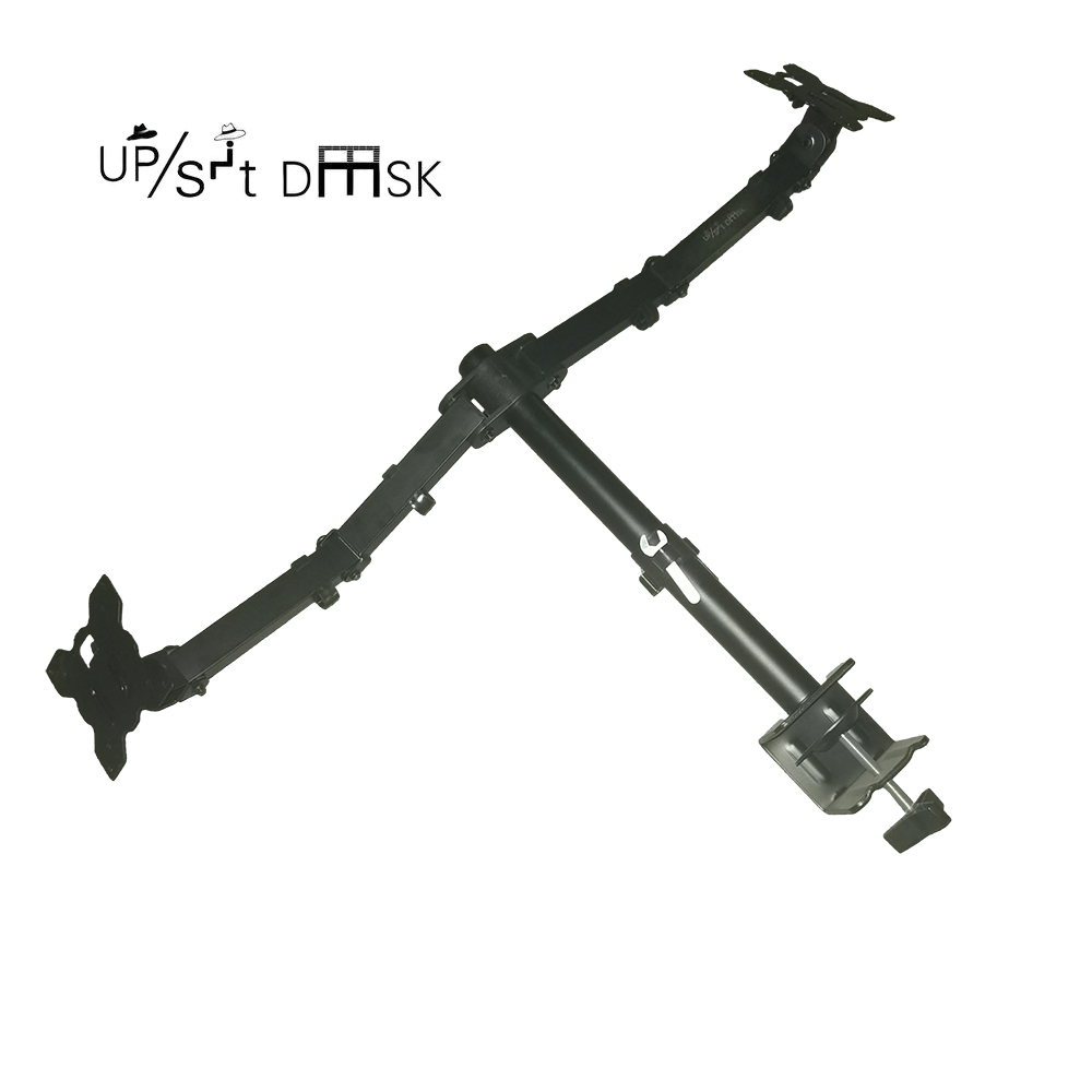 UP/SIT DASK Calculating Machines Stands,Dual Monitor Stand Up Desk Mount,Height Adjustable Desk Mount,Fits 2 Computer Screens 19 20 21 22 23 24 27 Inches ﻿