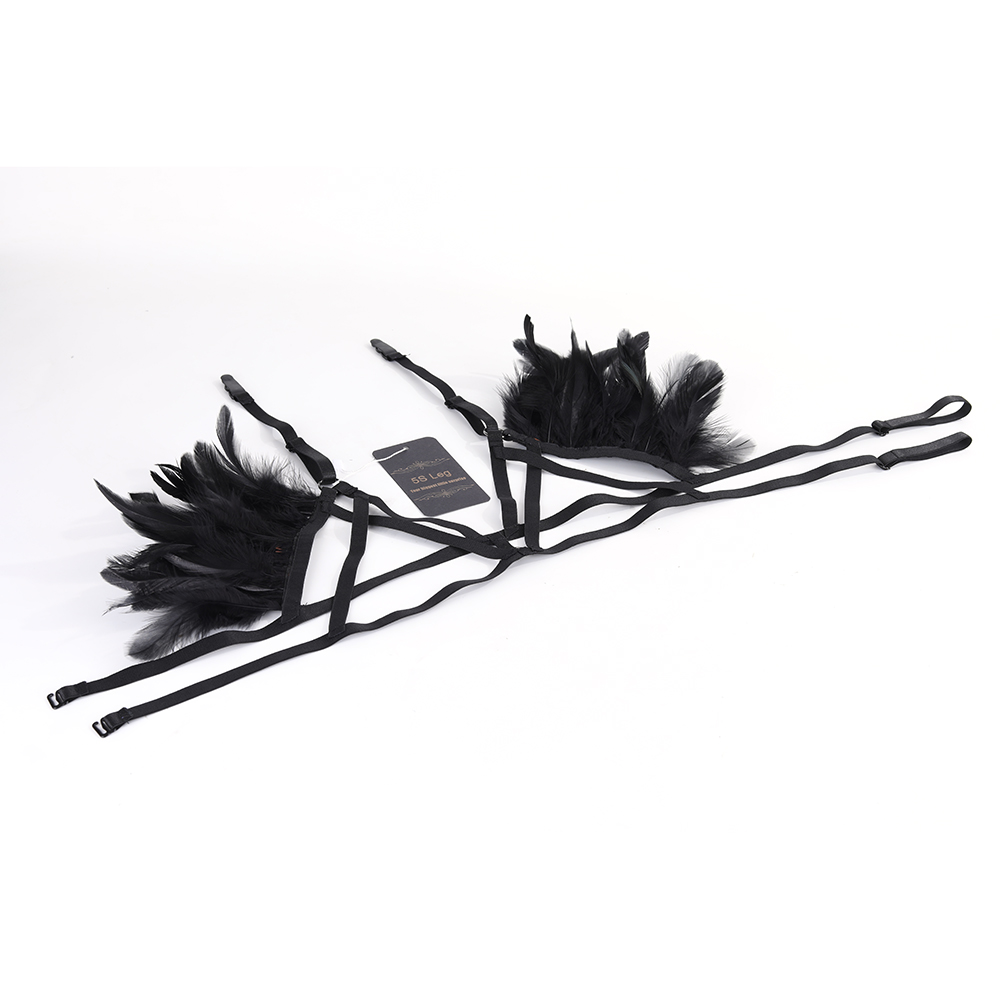 5S Leg Lingerie,Woman Body Feathers Harness Bra Dance Underwear Accessories Punk Gothic Belt