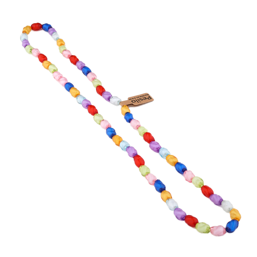 PESILO NECKLACES,MULTI-COLOR FACETED CRYSTAL NECKLACE WOMEN GEMSTONE NECKLACE 18"