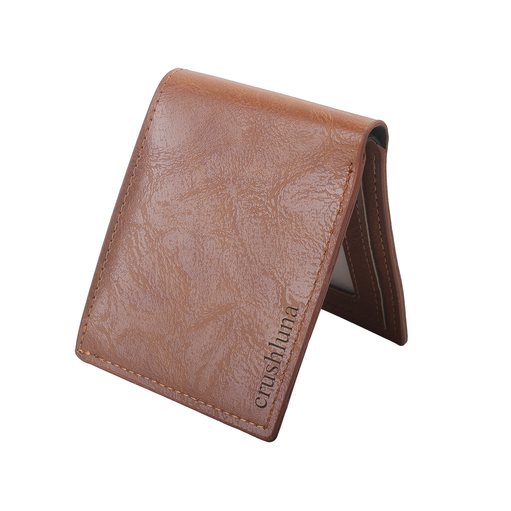 Crushluna Pocket wallets, Mens Leather Slim Bifold Wallet RFID Blocking Minimalist Front Pocket Wallets