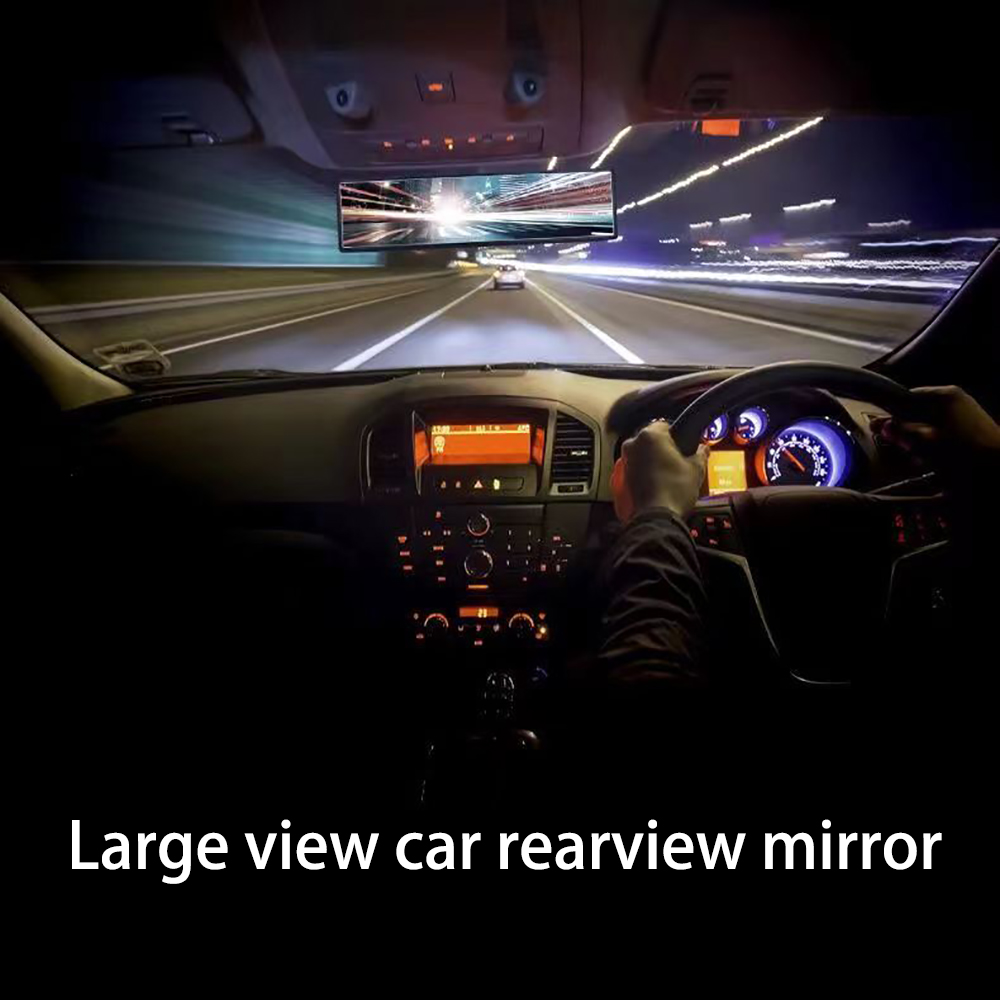 ZYTC Rearview Mirror, Anti Glare Rearview Mirror, Universal 10.6Inch Panoramic Convex Rearview Mirror, Interior Clip-on Wide Angle Rear View Mirror