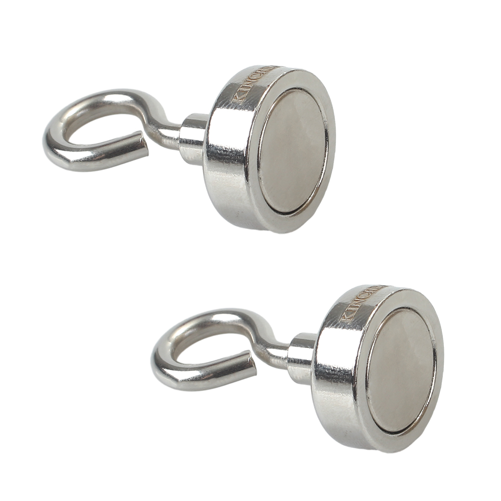 KINCREA Magnets, Duty Neodymium Magnetic with Countersunk Hole Eyebolt ,Great for Your Refrigerator and Other Magnetic Surfaces (Silver White, 0.98 ",Pack of 6)