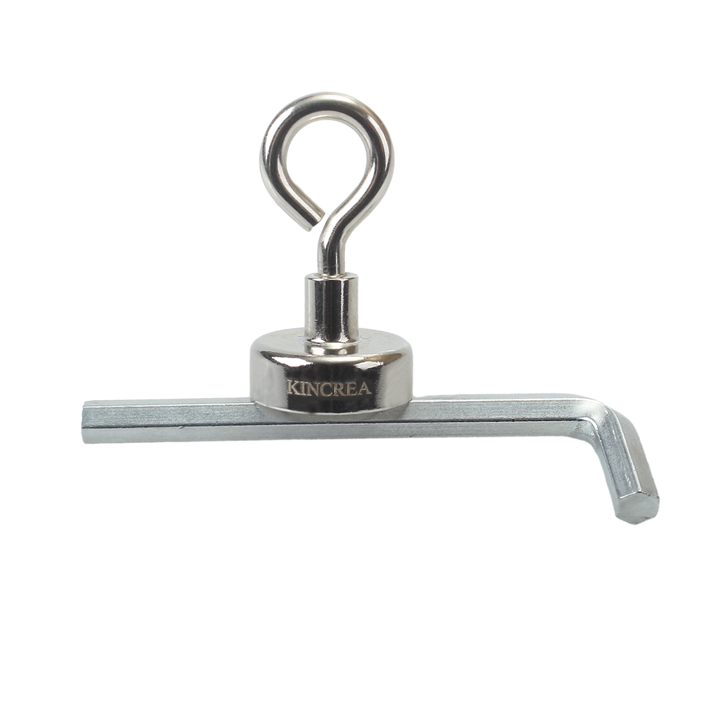 KINCREA Magnets, Duty Neodymium Magnetic with Countersunk Hole Eyebolt ,Great for Your Refrigerator and Other Magnetic Surfaces (Silver White, 0.98 ",Pack of 6)