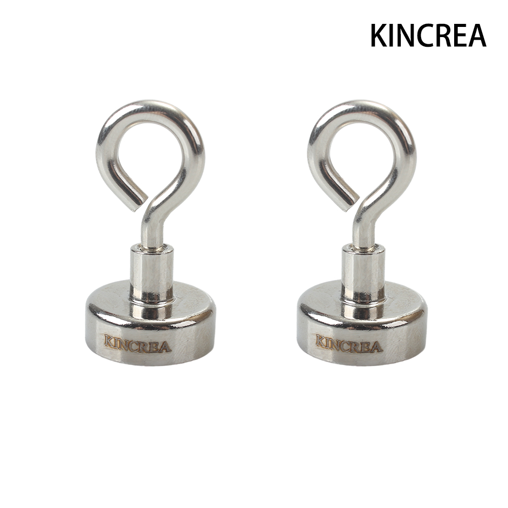 KINCREA Magnets, Duty Neodymium Magnetic with Countersunk Hole Eyebolt ,Great for Your Refrigerator and Other Magnetic Surfaces (Silver White, 0.98 ",Pack of 6)