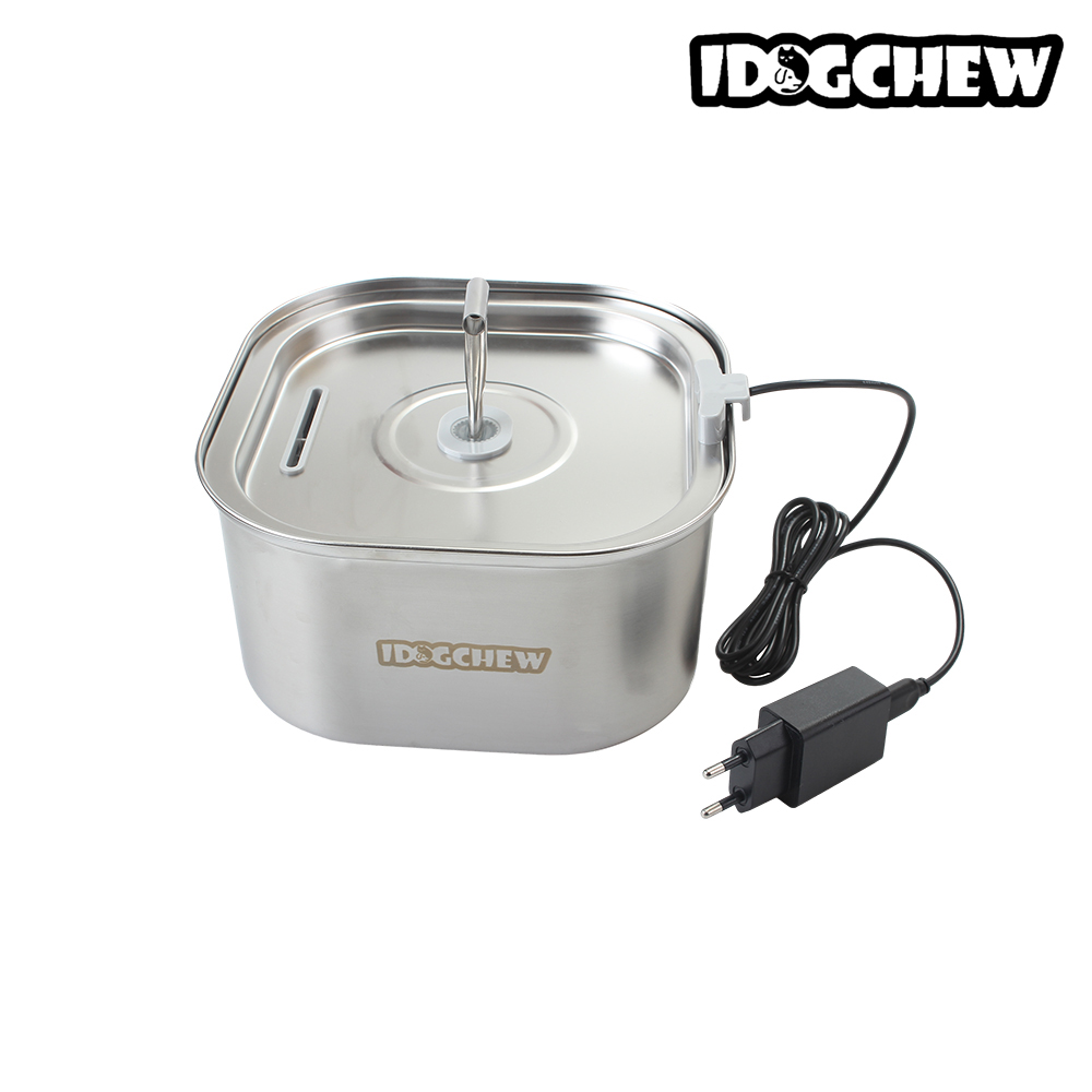 IDOGCHEW Pet water fountains being dishes, 304 stainless steel cat and dog water dispenser, automatic circulation filtration universal flowing water dispenser