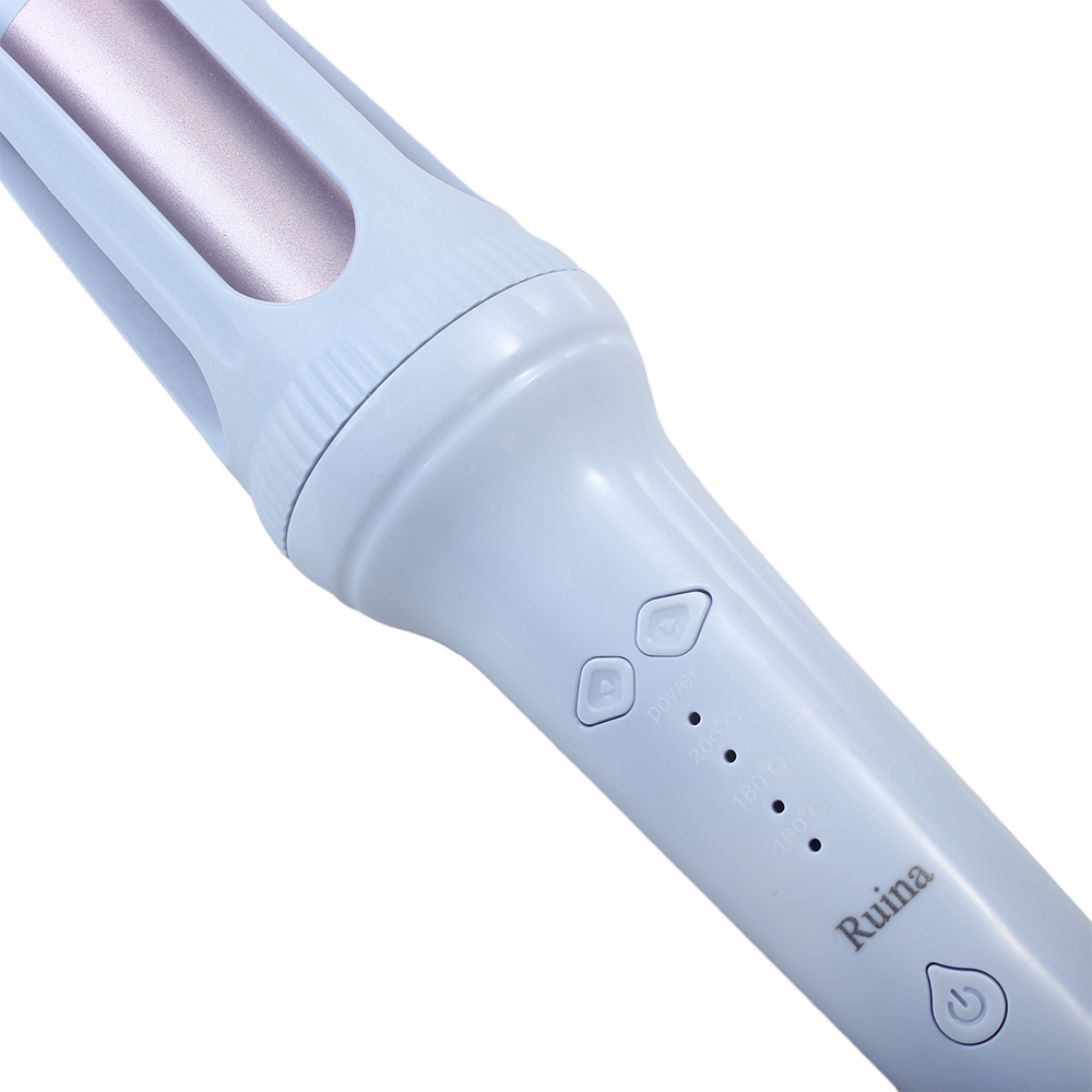 Ruina Auto Hair Curler,360° Rotating Curling Iron with 3 Temperatures,Double Anti-Scald Ceramic Curling Wand for Curly Hair Styling