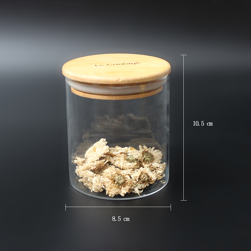 Lc.Courage 6 Pack Glass Kitchen Canisters with Airtight Bamboo Lid, Household Food Containers,Glass Jars,Candy Jar with Lid For Household