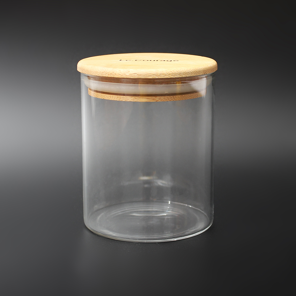 Lc.Courage 6 Pack Glass Kitchen Canisters with Airtight Bamboo Lid, Household Food Containers,Glass Jars,Candy Jar with Lid For Household