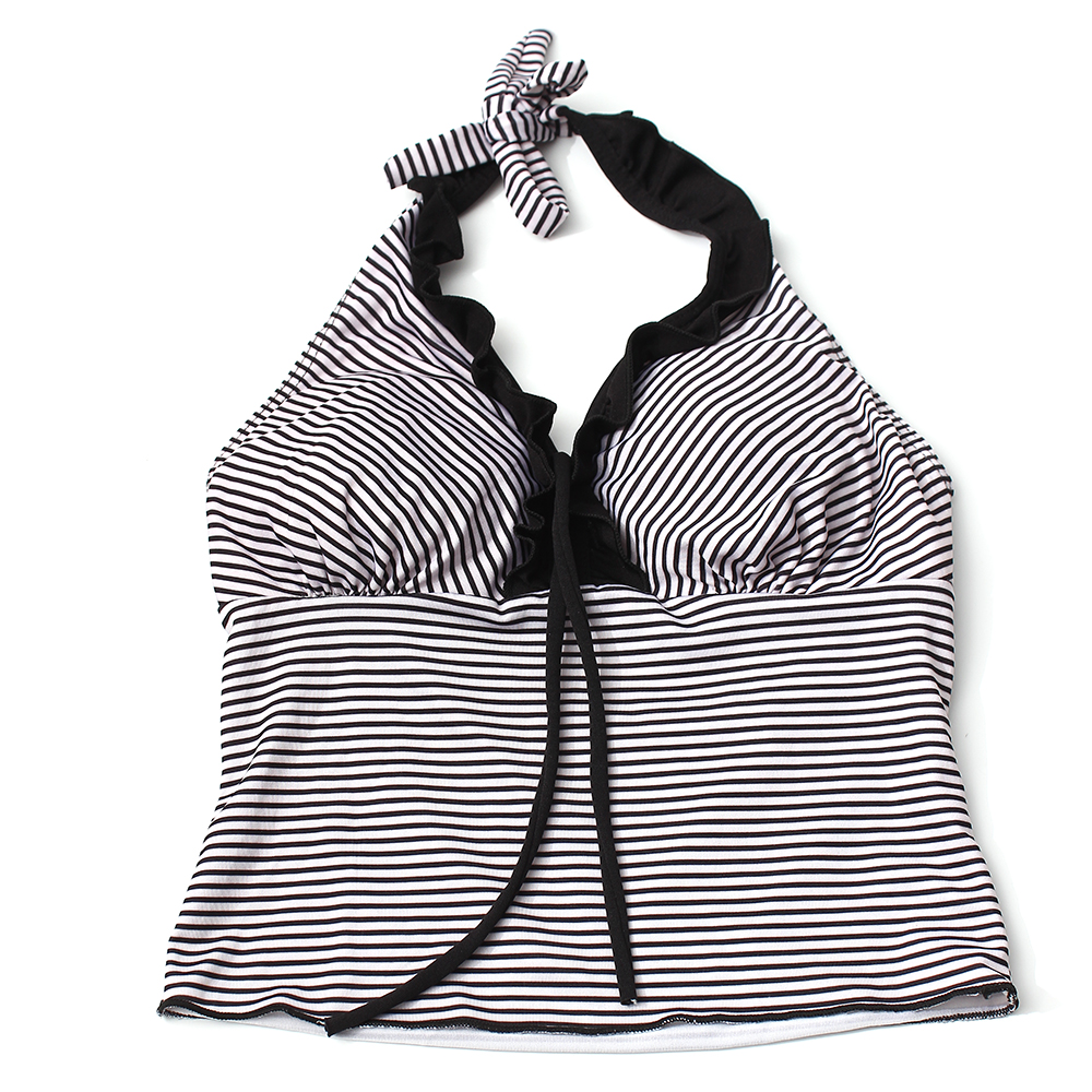 ManyLegs swimsuits,Women's Striped Tankini Skirt Swimsuit Set, 2-Piece