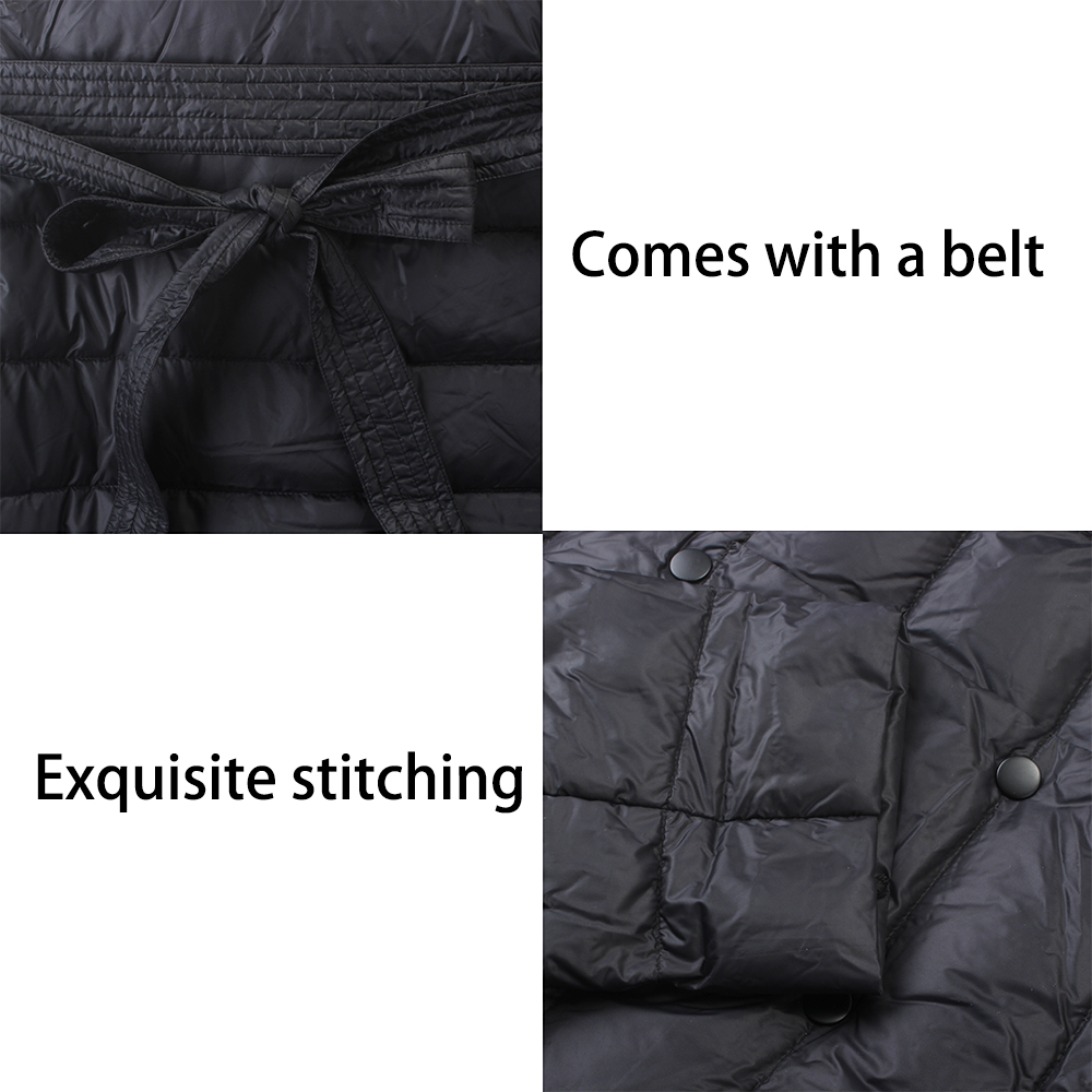 MACYSUN Women's Wind coats,Long Winter Coat Warm Puffer, Long Slim Down Jacket with hat