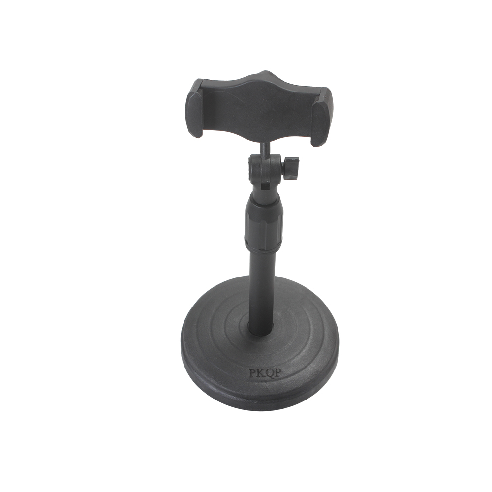 PKQP Mobile Phone Stand with Round Base,Height Angle Adjustable Desktop Phone Holder for Every Smartphone,Recording, Video Online Conferences ﻿