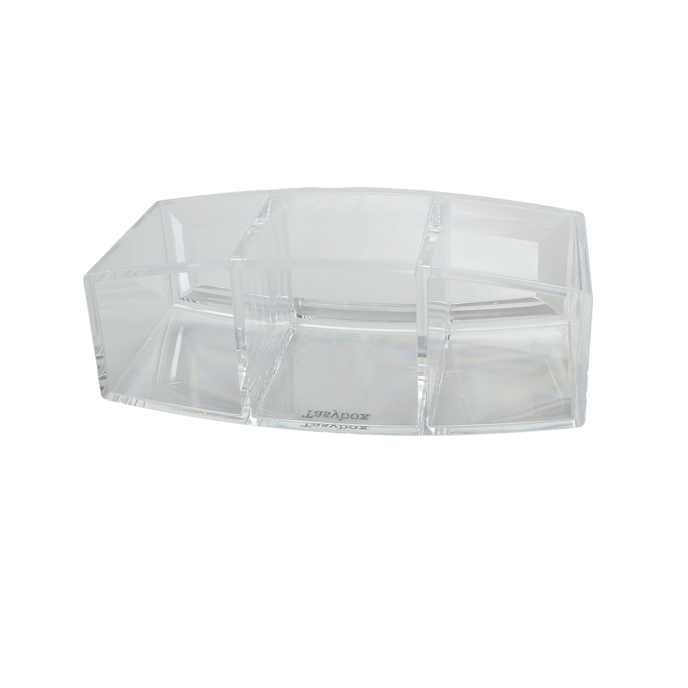 Tasybox Clear Makeup Brush Holder Organizer, 3 Slot Acrylic Brushes Storage, Eyeliners Eyebrow Pencil Display Case