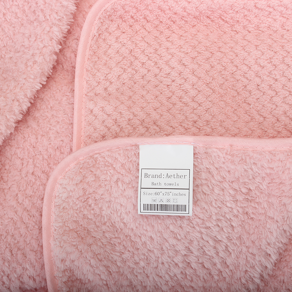 Aether Bath towel made of pure cotton, thickened, soft, and highly absorbent. 60"x75" bath towel pink 2-pack