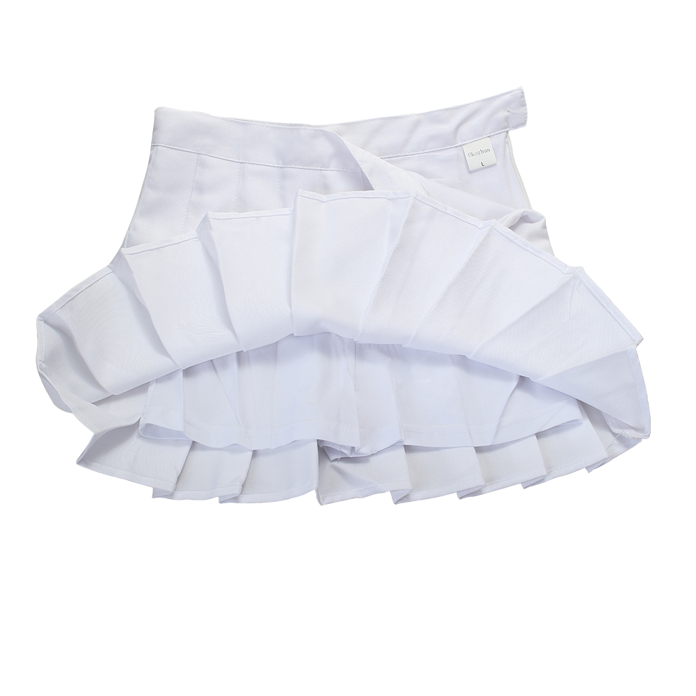 Okozhun Skirt pleated skirt white half skirt A-line mini skirt