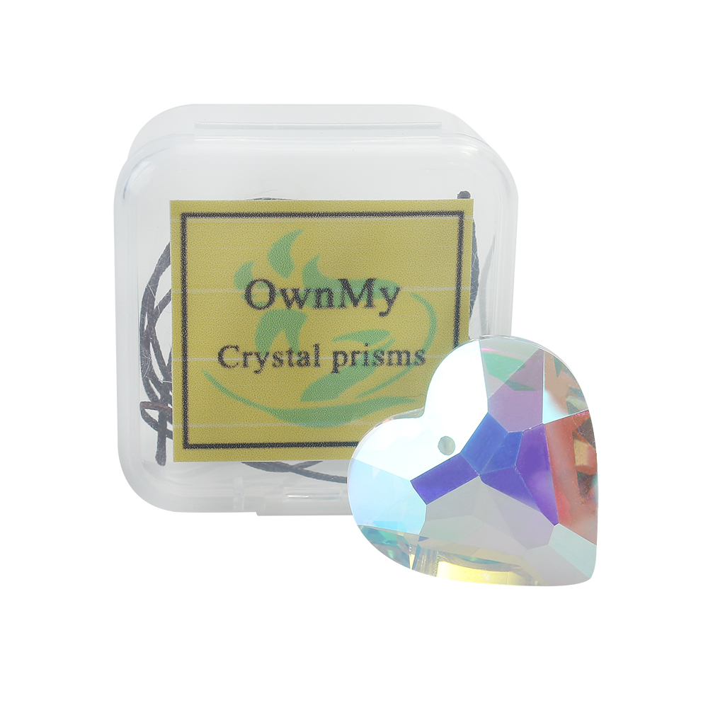 OwnMy 50mm Crystal Prisms Decorative,Sun Catcher Crystals Pendant Heart Shaped Prism For Window Car Interior Home Room Decor
