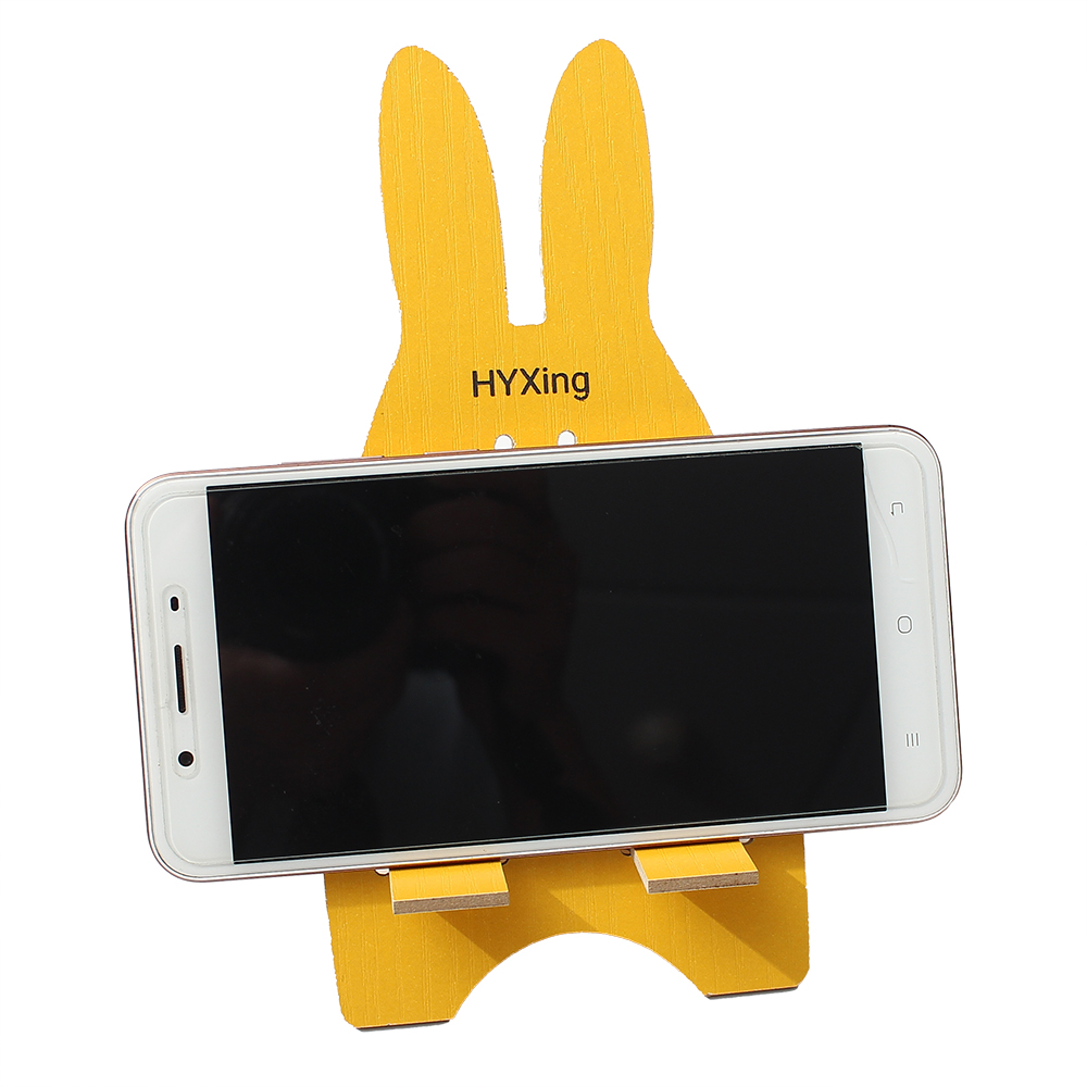 HYXing Lazy portable mobile phone holder,woodiness Cartoon phone holder can be assembled.